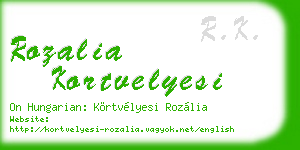 rozalia kortvelyesi business card